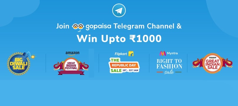 Best Telegram Channel for Amazon Flipkart Sale Offers | Join Gopaisa Telegram Shopping Channel